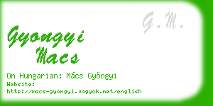 gyongyi macs business card