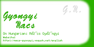 gyongyi macs business card